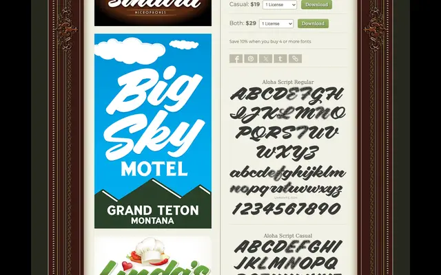 Aloha Script specimen from Letterhead Fonts