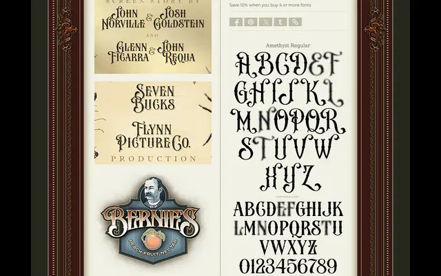 Amethyst specimen from Letterhead Fonts