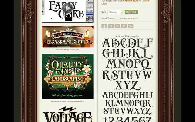 Antique Shop specimen from Letterhead Fonts