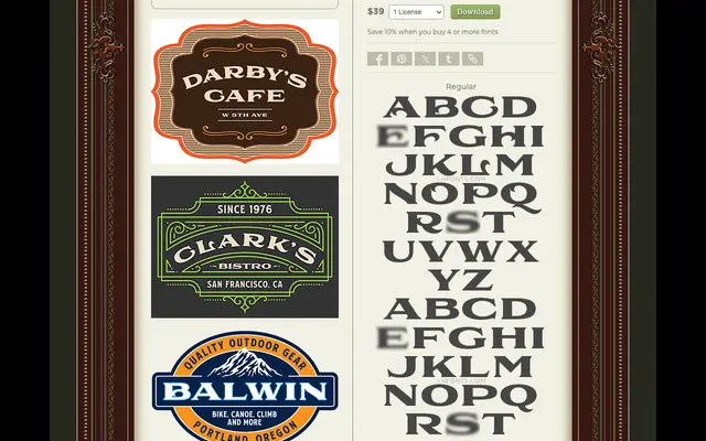 Bakersfield specimen from Letterhead Fonts