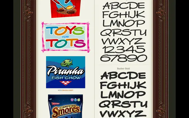 Basher specimen from Letterhead Fonts