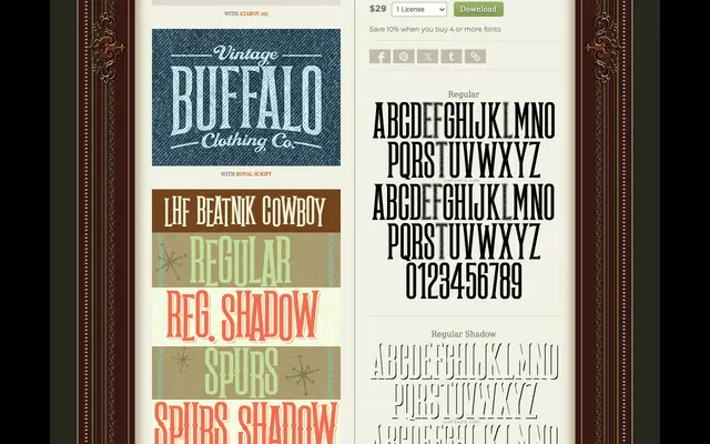 Beatnik Cowboy specimen from Letterhead Fonts