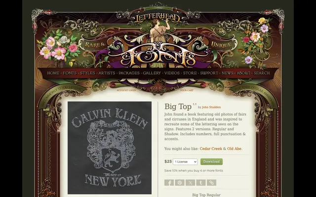 Big Top specimen from Letterhead Fonts