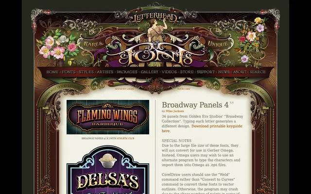 Broadway Panels 4 specimen from Letterhead Fonts