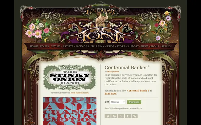 Centennial Banker specimen from Letterhead Fonts