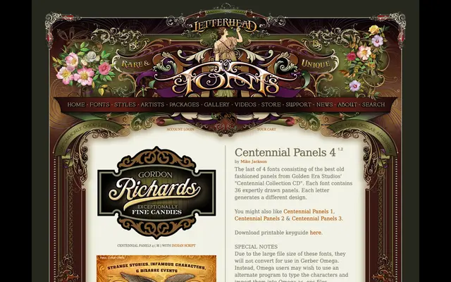 Centennial Panels 4 specimen from Letterhead Fonts