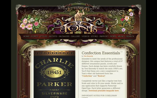 Confection Essentials specimen from Letterhead Fonts