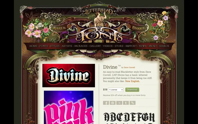 Divine specimen from Letterhead Fonts