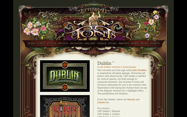 Dublin specimen from Letterhead Fonts