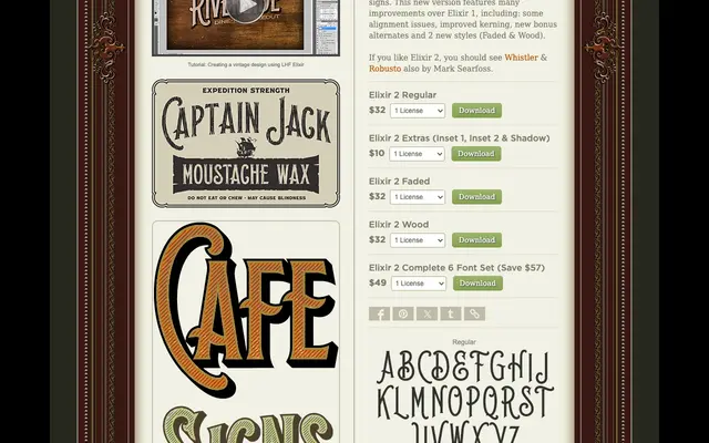 Elixir 2 specimen from Letterhead Fonts