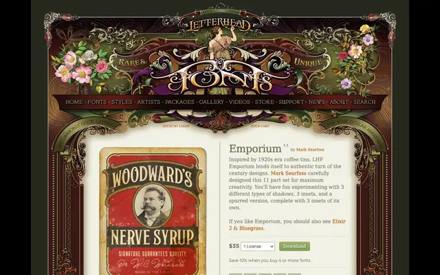 Emporium specimen from Letterhead Fonts