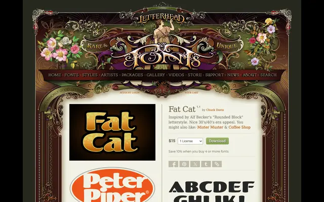 Fat Cat specimen from Letterhead Fonts
