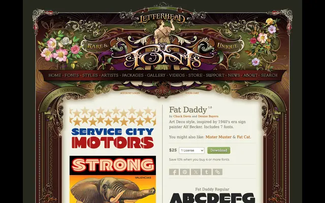 Fat Daddy specimen from Letterhead Fonts