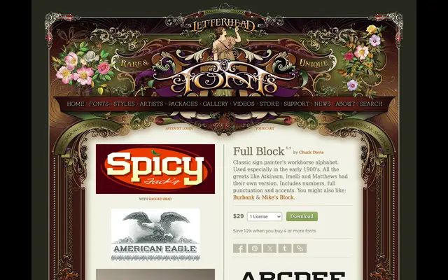 Full Block specimen from Letterhead Fonts