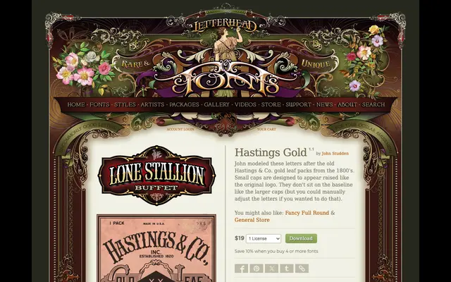 Hastings Gold specimen from Letterhead Fonts
