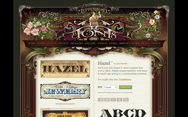 Hazel specimen from Letterhead Fonts