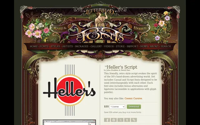 Heller's Script specimen from Letterhead Fonts