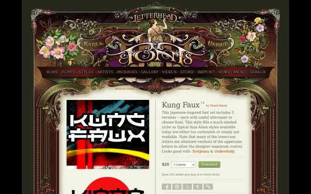 Kung Faux specimen from Letterhead Fonts