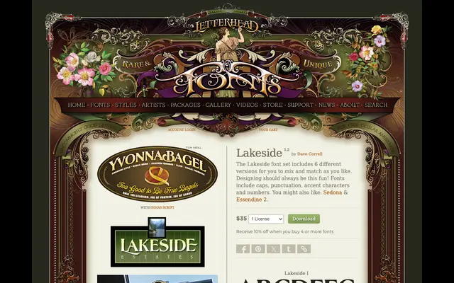 Lakeside specimen from Letterhead Fonts
