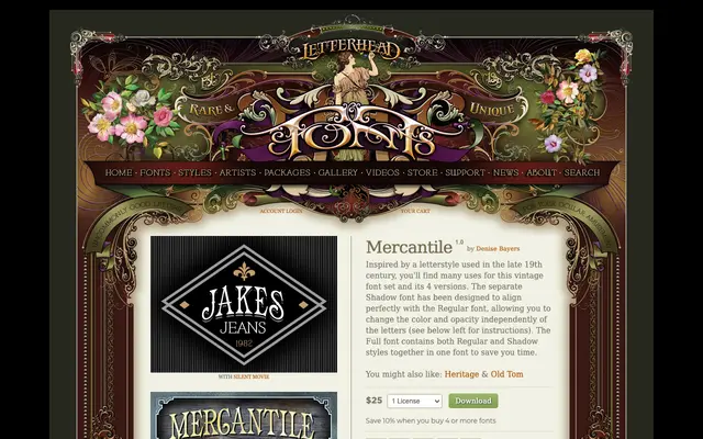 LHF Mercantile specimen from Letterhead Fonts