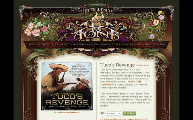 LHF Tuco's Revenge specimen from Letterhead Fonts