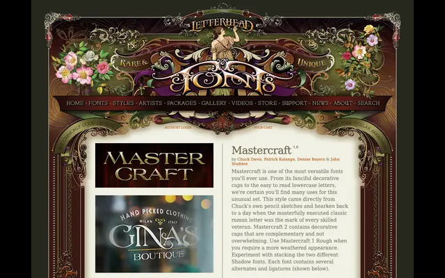 Mastercraft specimen from Letterhead Fonts