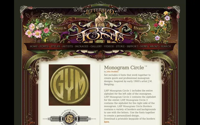 Monogram Circle specimen from Letterhead Fonts