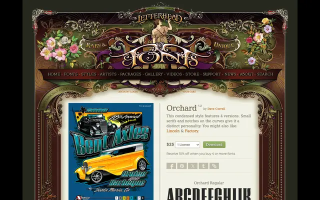 Orchard specimen from Letterhead Fonts