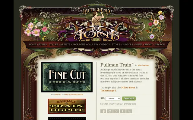 Pullman Train specimen from Letterhead Fonts