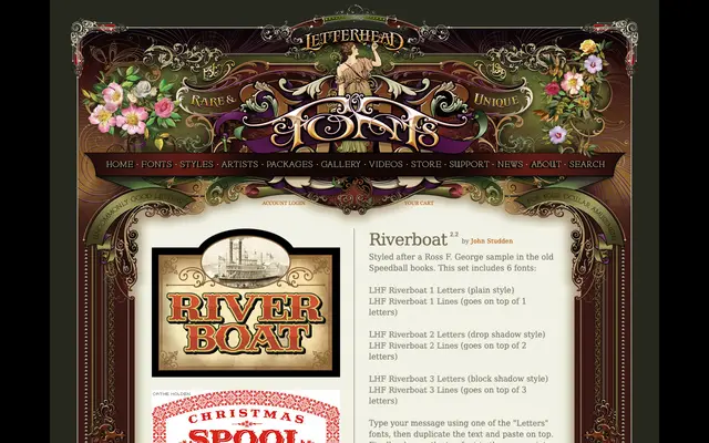 Riverboat specimen from Letterhead Fonts