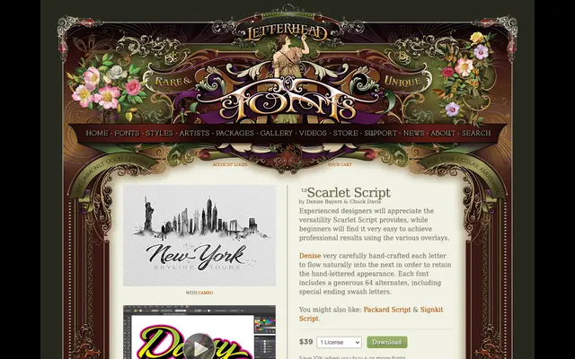 Scarlet Script specimen from Letterhead Fonts