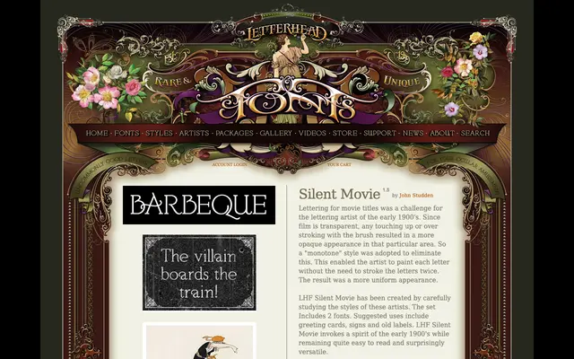 Silent Movie specimen from Letterhead Fonts
