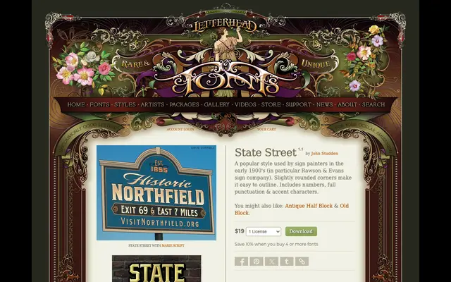 State Street specimen from Letterhead Fonts