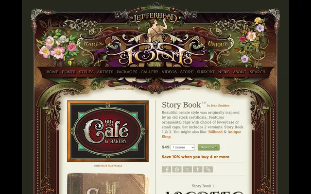 Story Book specimen from Letterhead Fonts