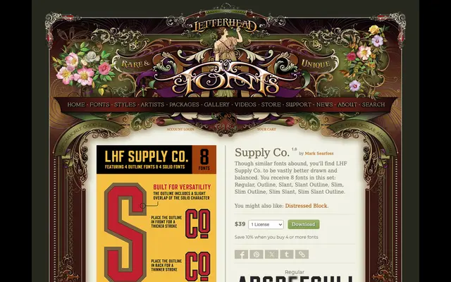 Supply Co. specimen from Letterhead Fonts