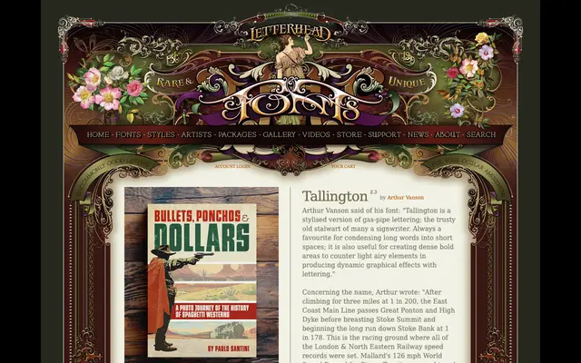Tallington specimen from Letterhead Fonts