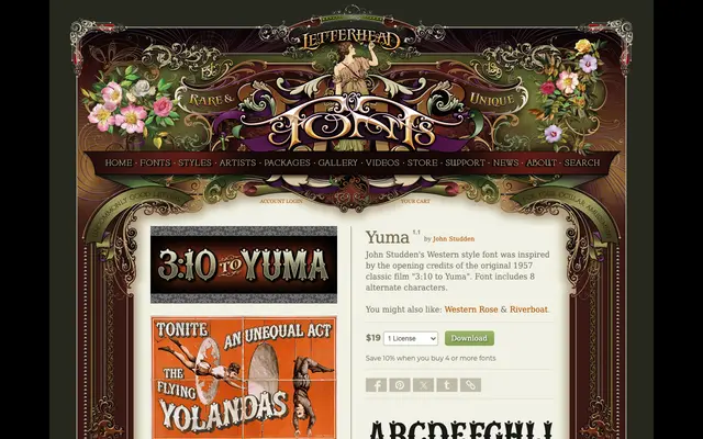 Yuma specimen from Letterhead Fonts