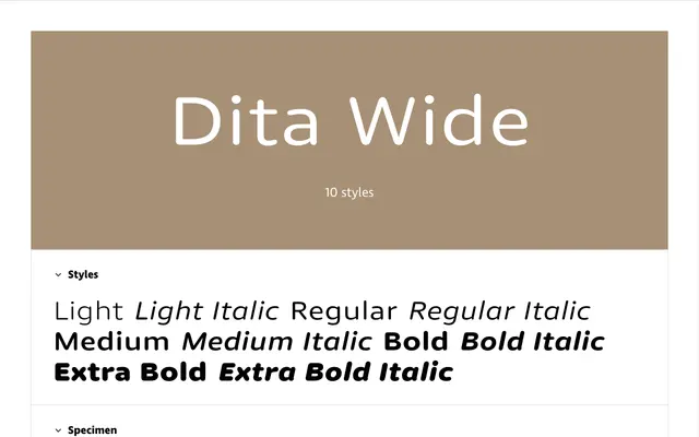 Dita Wide specimen from Lettermin