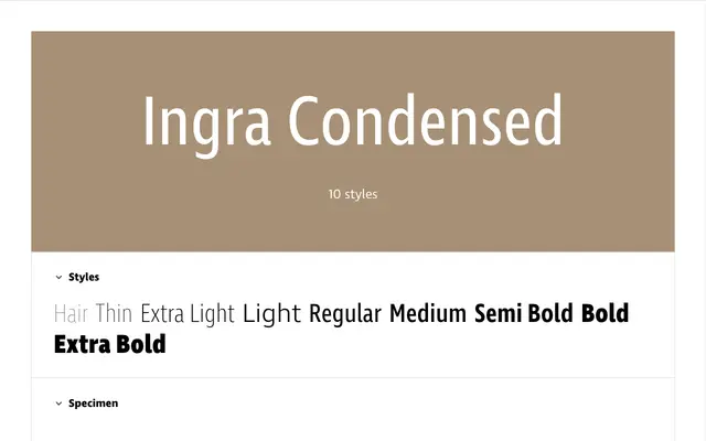 Ingra Condensed specimen from Lettermin
