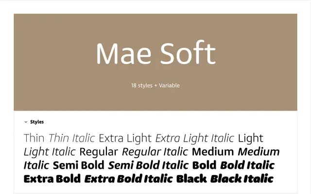 Mae Soft specimen from Lettermin