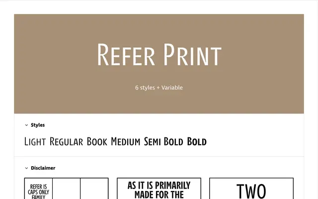 Refer Print specimen from Lettermin