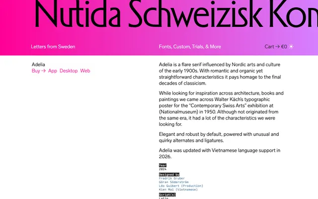 Adelia specimen from Letters from Sweden