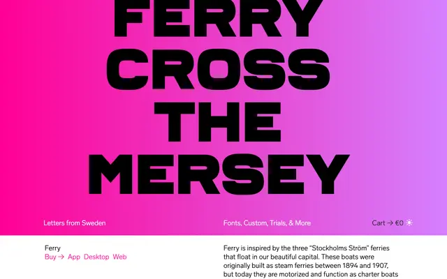 Ferry specimen from Letters from Sweden