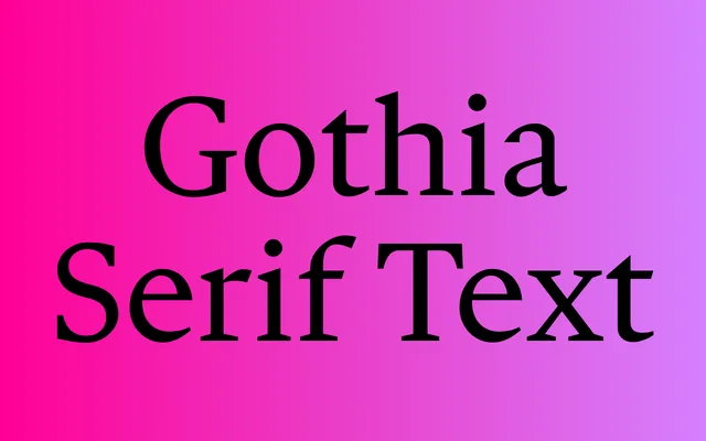 Gothia Serif Text specimen from Letters from Sweden