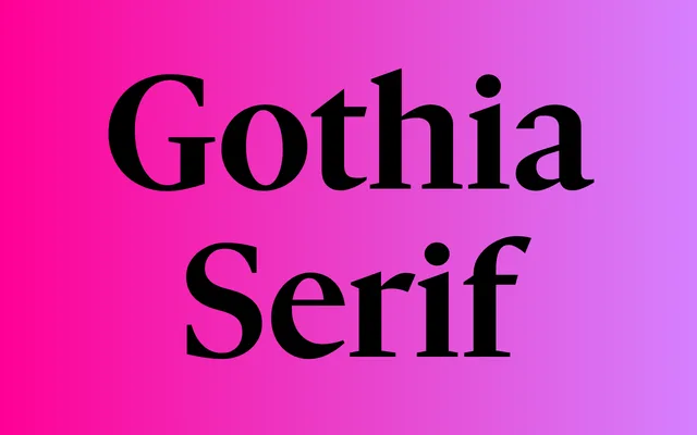 Gothia Serif specimen from Letters from Sweden
