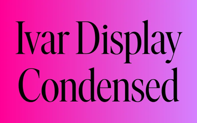 Ivar Display Condensed specimen from Letters from Sweden