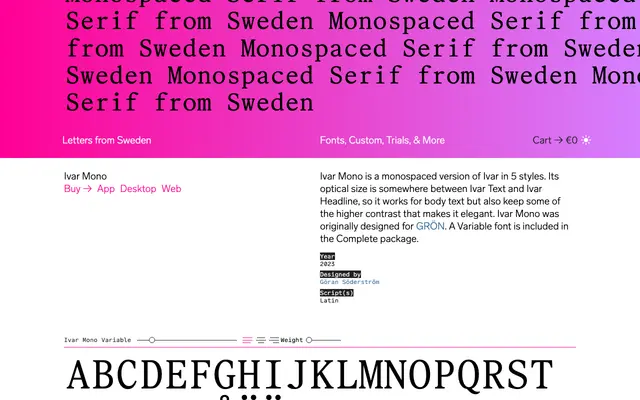 Ivar Mono specimen from Letters from Sweden