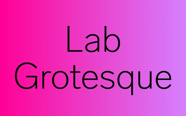 Lab Grotesque specimen from Letters from Sweden