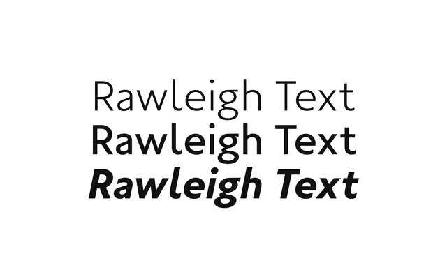 Rawleigh Text specimen from Lettersetal