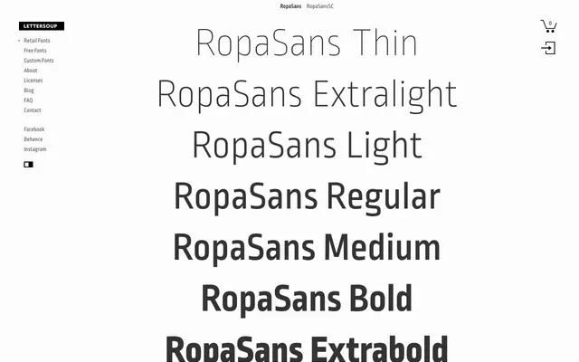 Ropa Sans Pro specimen from Lettersoup